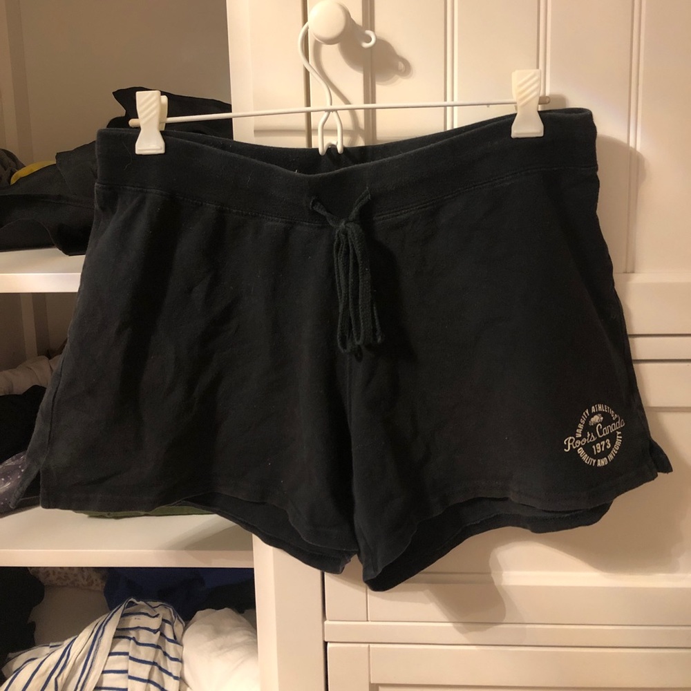 COPY - Vintage Roots Varsity Black Sweat Shorts with White Logo & Back Zip Up P…